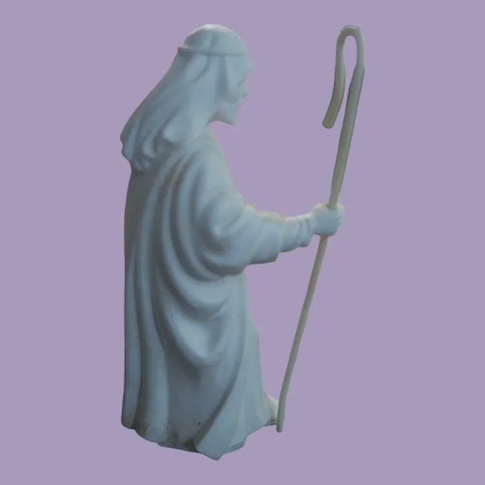 Avon Nativity Figurine Vintage Shepherd Bisque Porcelain in white size one size.